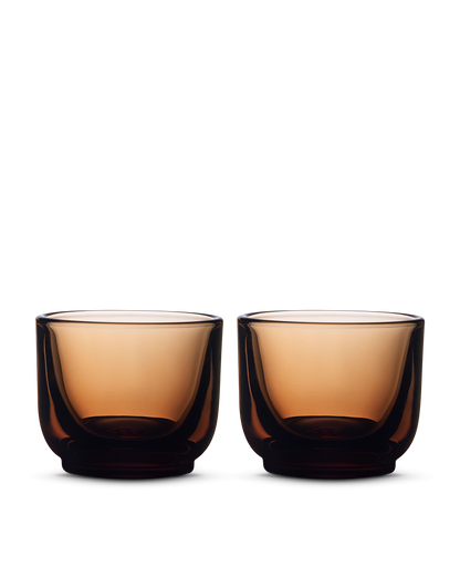 Two Pirch Espresso Glasses by Fellow on a plain white background.
